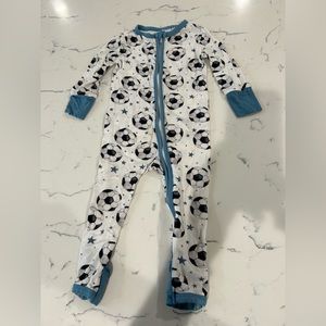 Posh Peanut Zip Bamboo Convertible Footie (6-9 mos), soccer